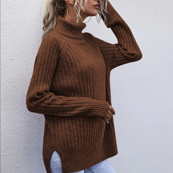 Brown Turtleneck Sweater - Picture 6 of 7